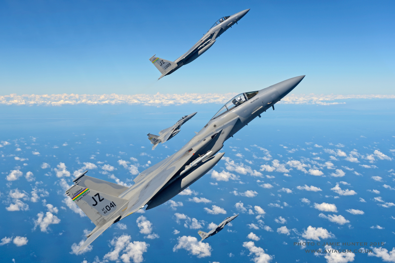 Illustration for article titled These Air-To-Air Shots Of The Bayou Militia's F-15 Eagles Are Gorgeous